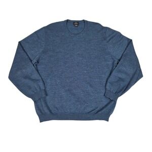 Brooks Brothers 346 Merino Wool Sweater Blue Cree Neck Mens XL Pullover